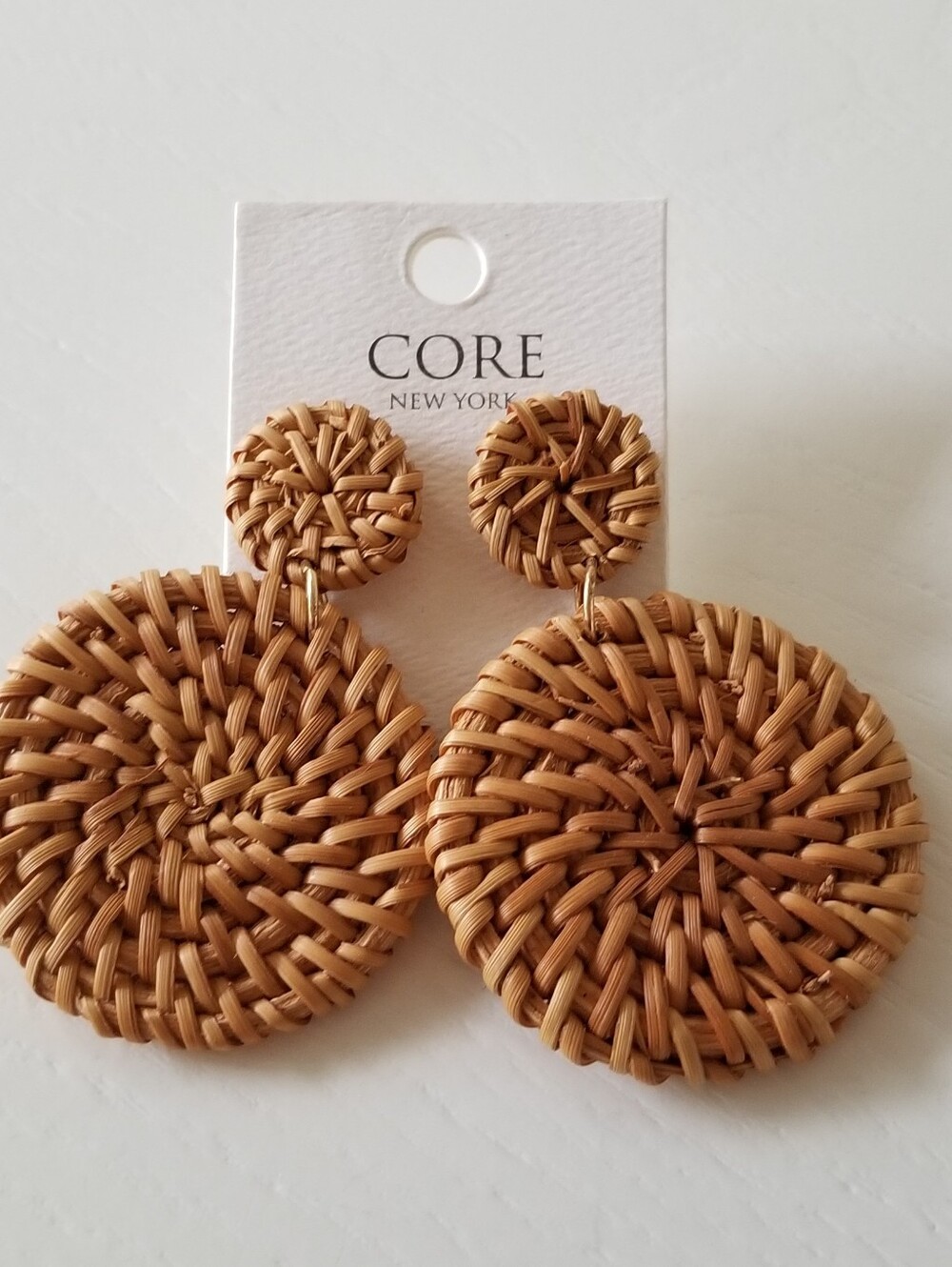 Core Rattan Lightweight Earrings New